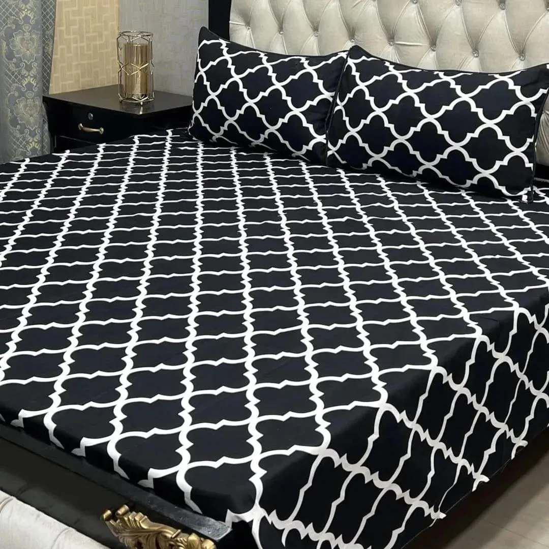 1-double-bedsheet-1 Crystal Cotton Printed Double Bedsheet - Image 1